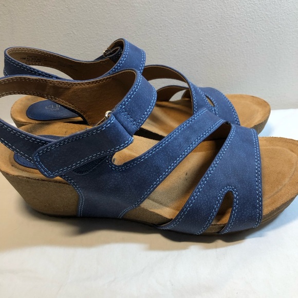 Eurosoft Soffit wedge adjustable comfort sandal Elaine Blue Sizec10 - Picture 6 of 14